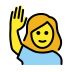 woman raising hand